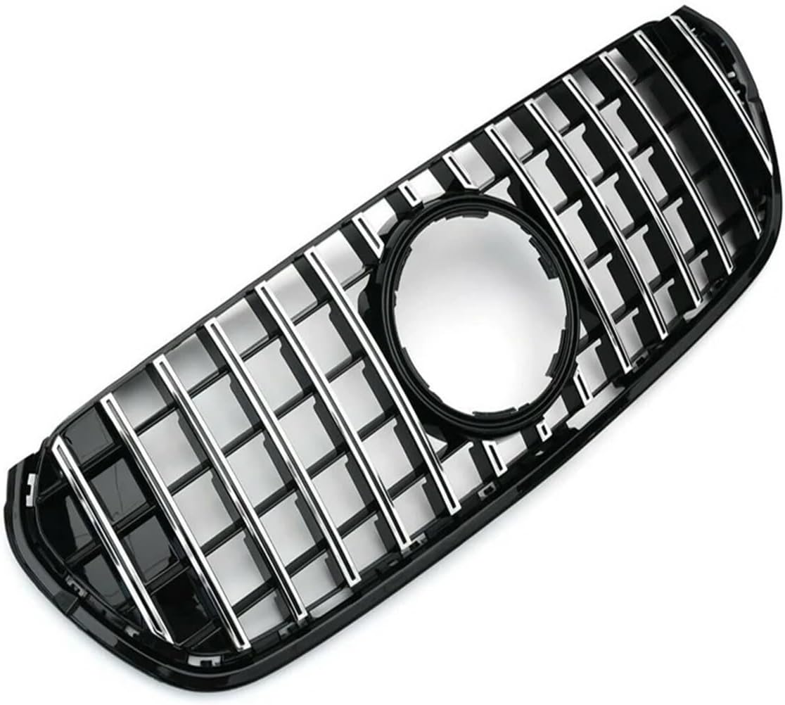 BRAND, CATEGORY, FLBGMXKZ, GRILLES, Front Grille Compatible With Mercedes Benz X-Class 2018 2019 2020 GT Style Car Upper Bumper Hood Mesh Air Vent Exterior(Black)