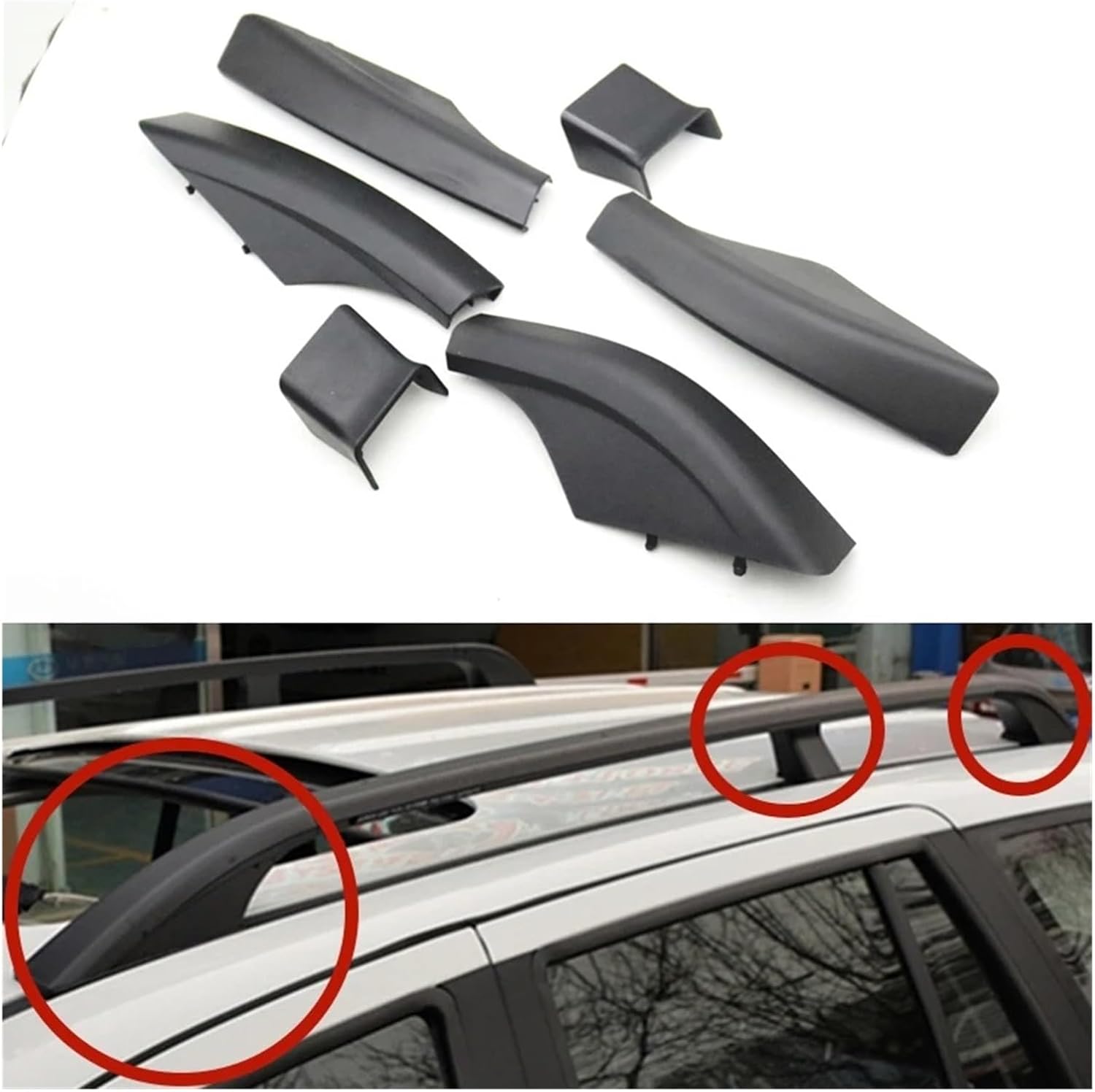 BRAND, CARGO RACKS, CATEGORY, NXDJJEIK, Car Roof Rack Cover Luggage Bar Rail End Shell Fit for Hyundai Santafe Santa Fe 2002-2006 Roof Rack Cover(Color:1PC Front Left FL)