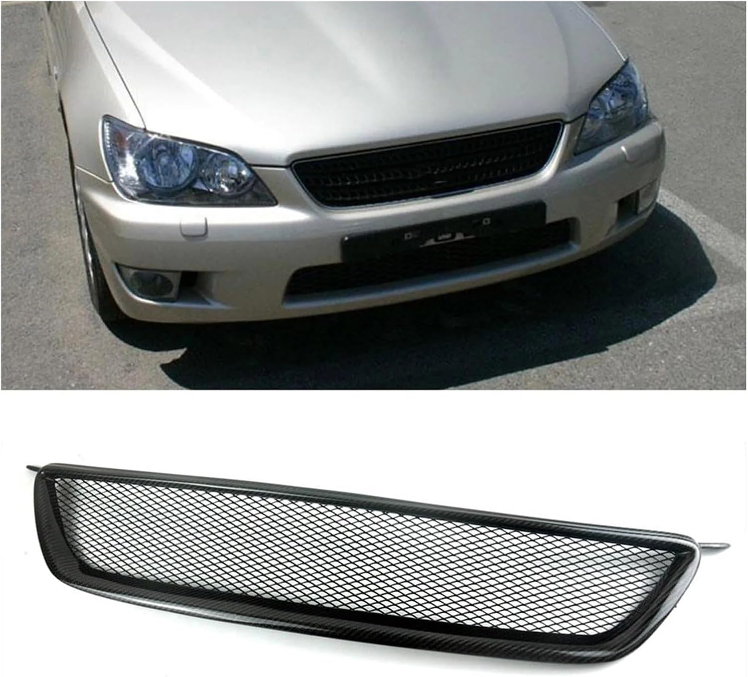 BRAND, CATEGORY, GRILLES, SUXJNMD, Carbon Fiber Car Front Grille Racing Grill Upper Bumper Hood Air Vent Mesh Auto Kit Grid Compatible for Lexus IS200 IS300 1998-2005