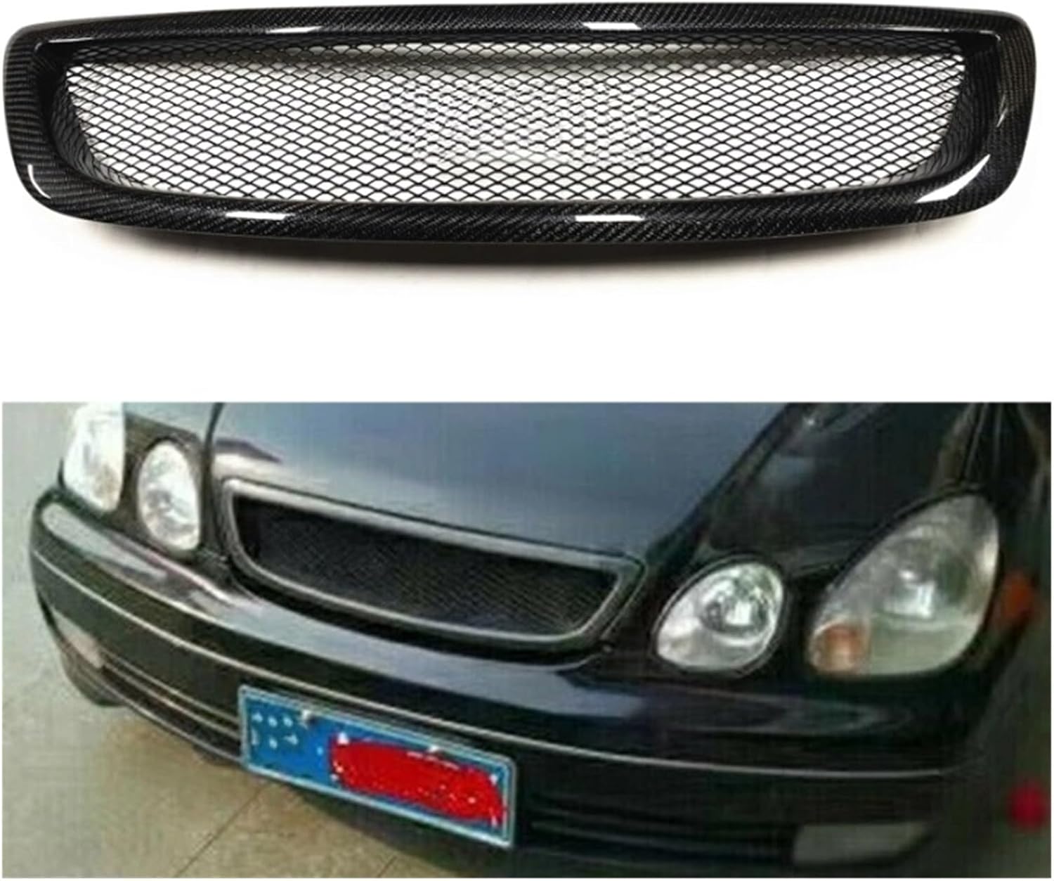 BRAND, CATEGORY, GRILLES, NANDEZ, Carbon Fiber Front Grille Racing Grills Car Upper Bumper Hood Vent Mesh Grid Compatible For Lexus GS300 GS400 GS430 F Sport 1998-2005