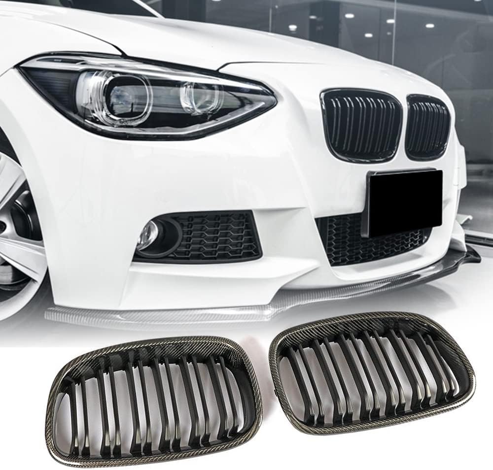 BRAND, CATEGORY, GRILLES, JC SPORTLINE, Carbon Fiber Front Hood Kidney Grill for BMW 1 Series F20 F21 2012-2014 116i 118i 120i 125i 135i Front Bumper Grille Factory Outlet