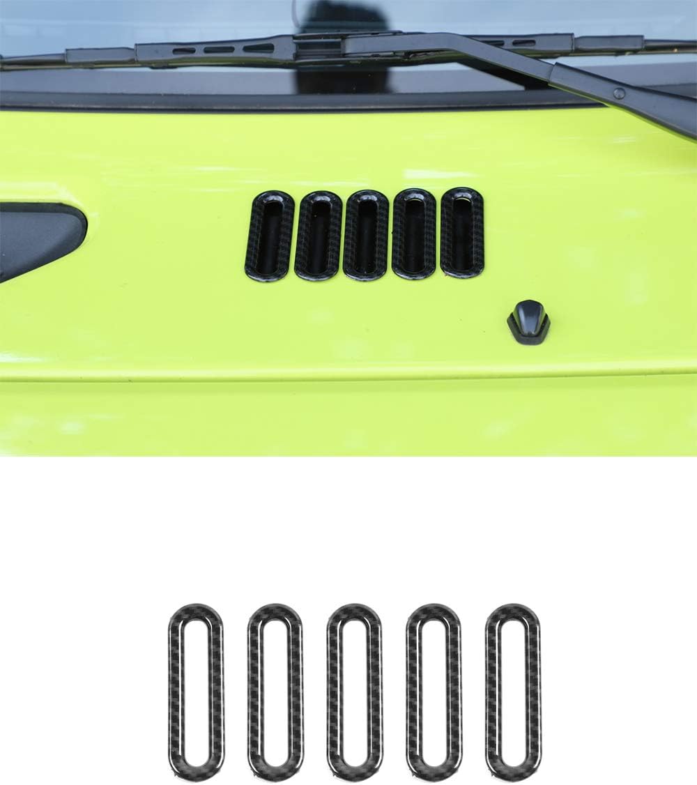 BESTMOTORING, BRAND, CATEGORY, HOOD SCOOPS, Carbon fiber Jimny ABS Hood Scoop Air Vent Cover, Hood Scoop Decorative Cover for 2019-2020 Suzuki Jimny