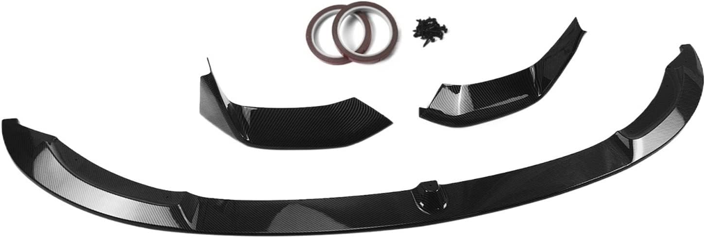 BODY KITS, BRAND, CATEGORY, DIPLODOCUS, Compatible For BMW F80 M3 F83 F82 M4 2015-2020 Only Black Gloss Front Bumper Spoiler Lip Blade+Lower Side Air Vent Hood Cover Splitter Kit (Color : Glossy Black)