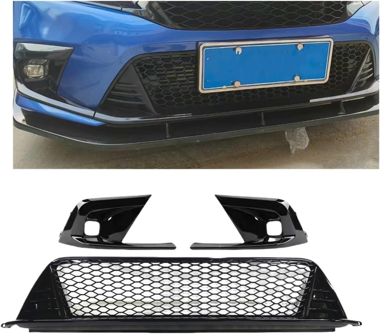 BRAND, CATEGORY, GRILLES, HBANGGUO, Compatible For Honda Civic 11th 2022-2024 Front Grille Lower Grill+Side Bumper Hood Fog Light Lamp Cover Air Intake Vent Frame Trim Black