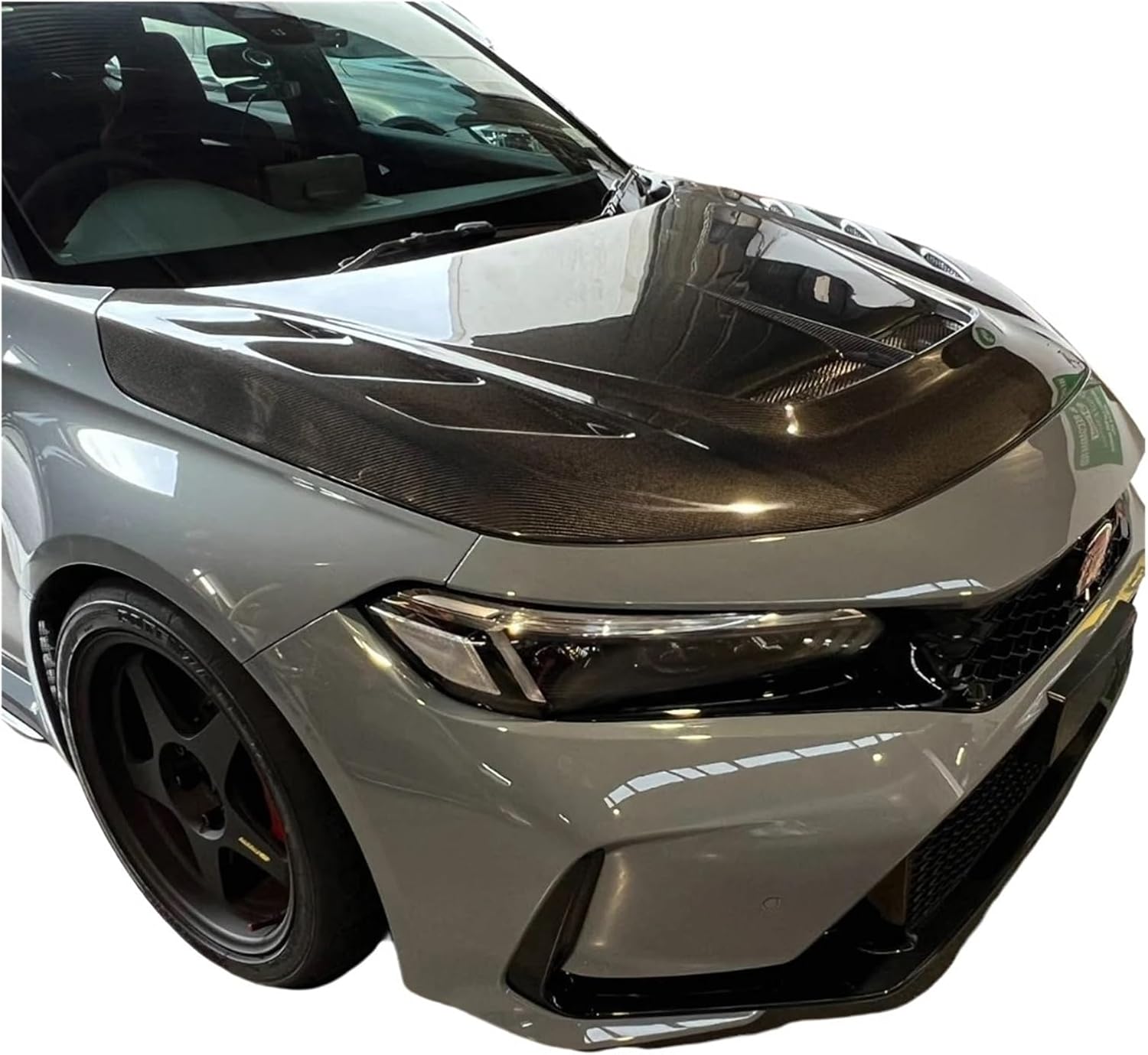 BRAND, CATEGORY, HOODS, IALQXYCX, Compatible For Honda Civic FL5 Type R Carbon Fiber Vented Cooling Front Bumper Hood Bonnet