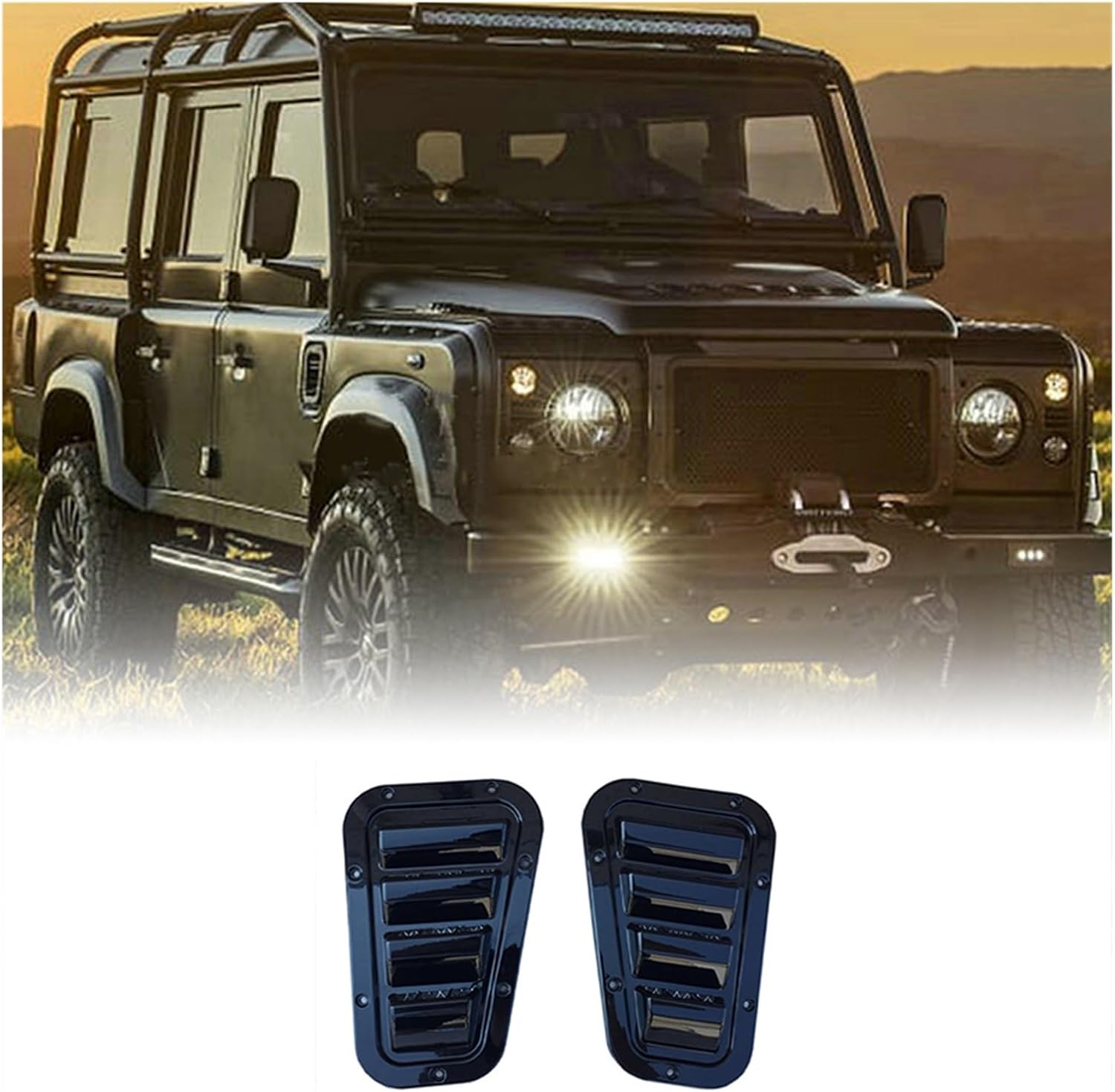 BRAND, CATEGORY, DYQSBAZD, FENDERS, Compatible For Land Rover Defender 04-2019 Front Engine Hood Ventilation Cover Air Intake Scoop Fender Outlet Vent Trim ST Car Accessories