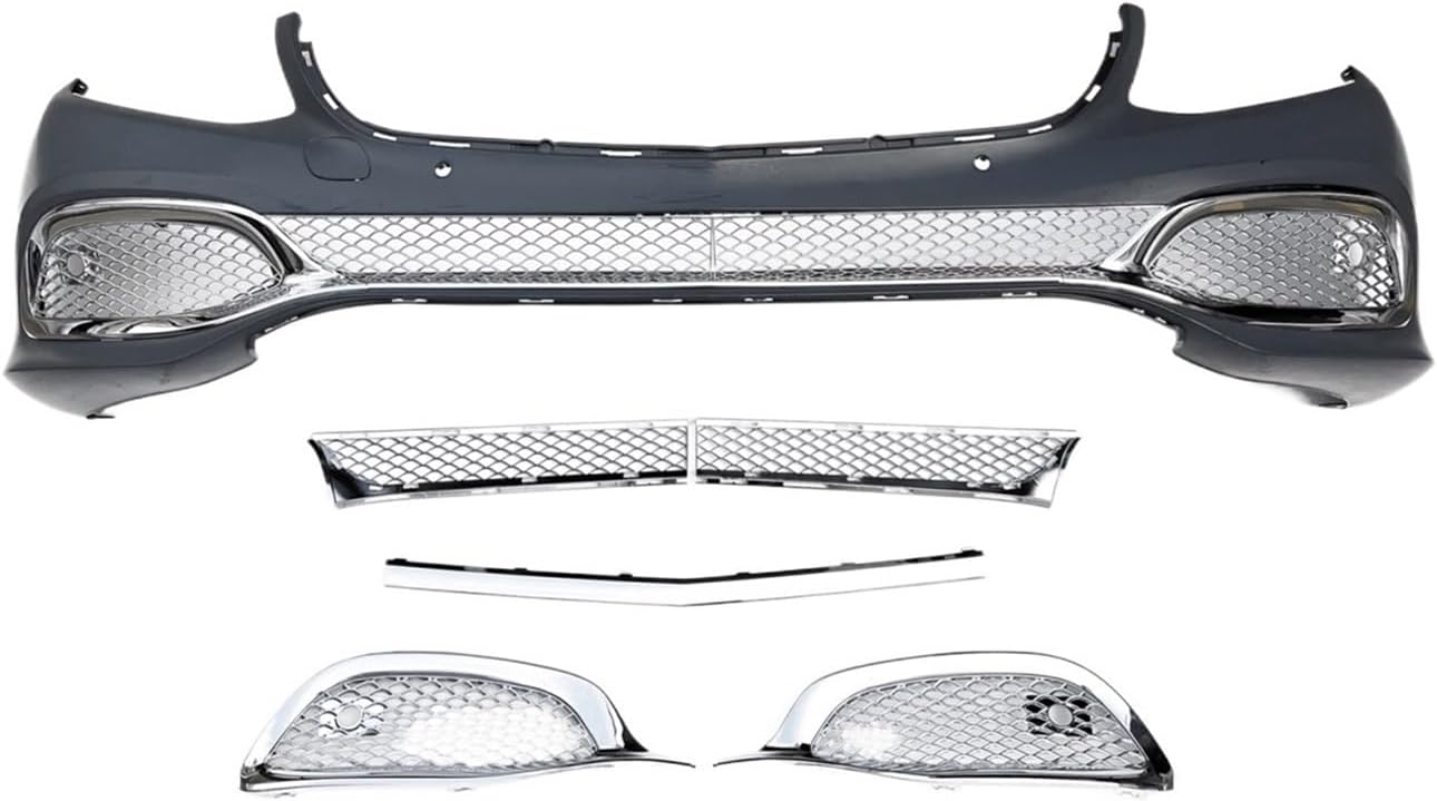 BRAND, CATEGORY, GRILLES, KIYAH, Compatible For Mercedes Benz W213 E Class 2016-2020 Sedan 4-Door Front Lower Grille Kit Chrome Side Air Vent Bumper Hood Cover Mesh Grill