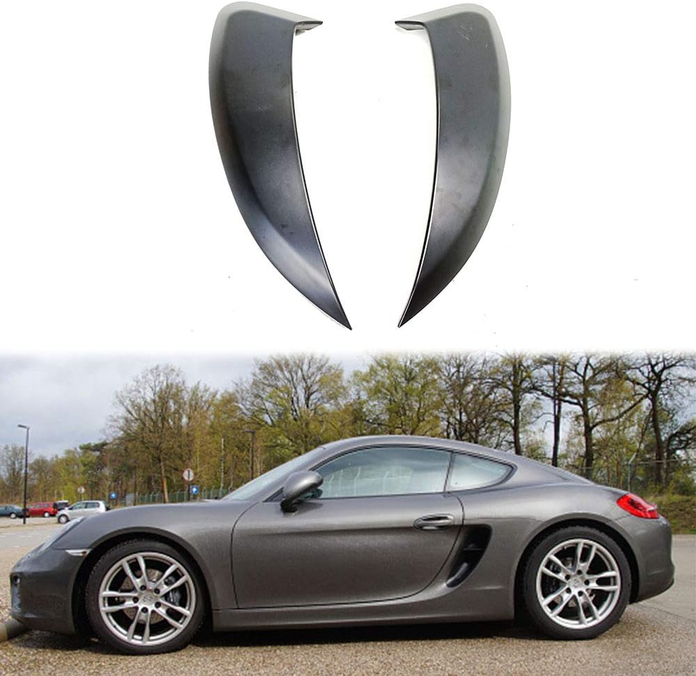 AUTOPARTSTW, BRAND, CATEGORY, HOOD SCOOPS, Compatible with 2013-2016 981 Cayman Side Fender Scoop Air Side Duct Intake Vent Trim Dam Cover Unpainted