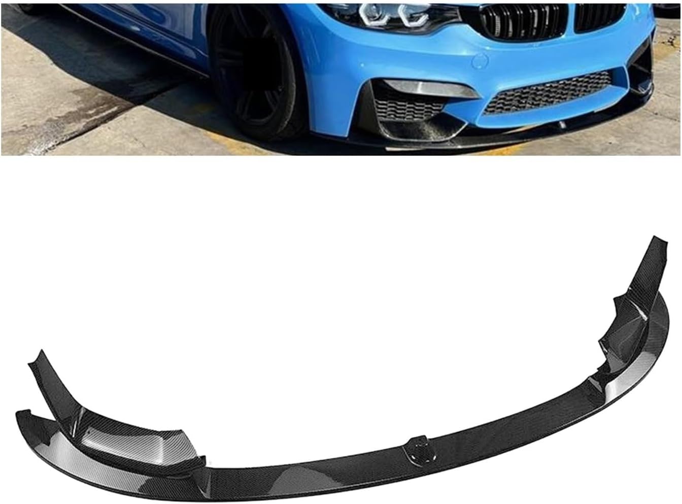 BRAND, BUMPERS, CATEGORY, LJBLJF, Compatible with BMW F80 M3 F83 F82 M4 2015-2020 Car Front Bumper Spoiler Lip Blade Lower Side Air Vent Hood Cover Splitter Corner Kit (Color : Carbon Fiber Style)