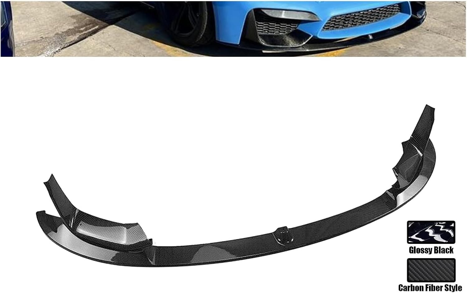 BRAND, BUMPERS, CATEGORY, LJBLJF, Compatible with BMW F80 M3 F83 F82 M4 2015-2020 Car Front Bumper Spoiler Lip Blade Lower Side Air Vent Hood Cover Splitter Corner Kit (Color : Carbon Fiber Style)