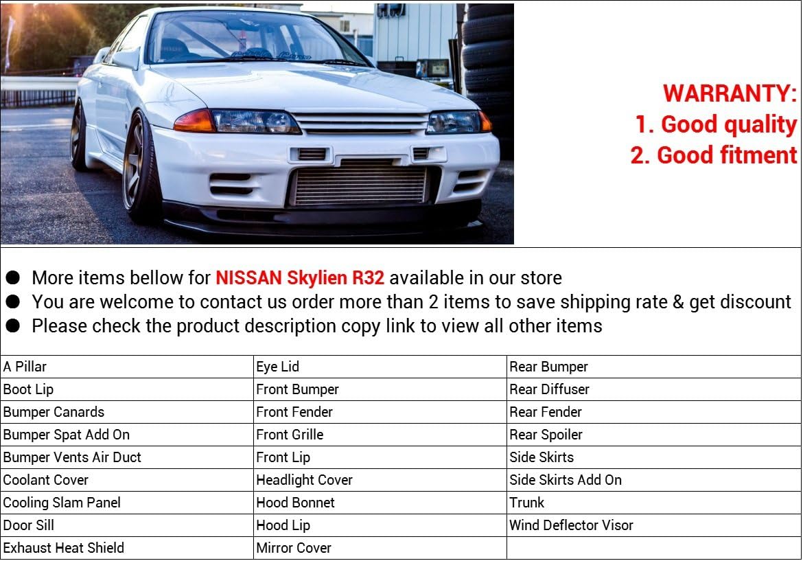 BRAND, CATEGORY, EPR, GRILLES, EPR Carbon Fiber for Nissan Skyline R32 GTR Hood Lip + Carbon Front Grille 2PCS