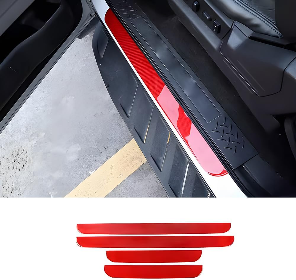 BRAND, CATEGORY, DOOR ENTRY GUARD, ERIDANUS, ERIDANUS Auto Accessories Fit for Ford F150 2014 2013 2012 2011 2010 2009 Outside Door Sill Threshold Scuff Plate Trim (Carbon Fiber Style B) ABS 4PCS