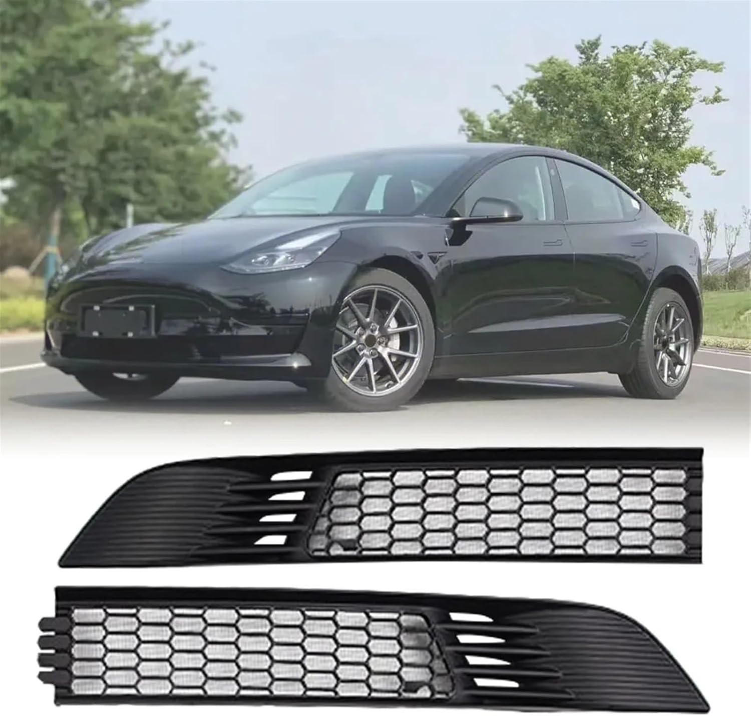 BRAND, CATEGORY, GRILLES, SYLALE, Auto body accessories Front Bumper Hood Vent Grille Net Radiator Protective Mesh Grill Panel For teslas Model 3 2017 2018 2019 2020 2021 2022