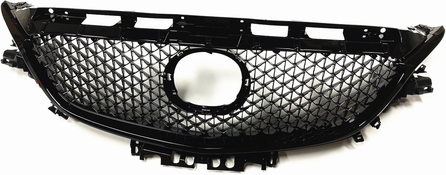 BRAND, CATEGORY, GRILLES, UNKOMN, Engine intake grille Racing Grill Front Grille For mazdas 6 Atenza 2017.7-2018 Mazda6 Black Replacement Car Upper Bumper Hood Vent Mesh Body Kit Grid