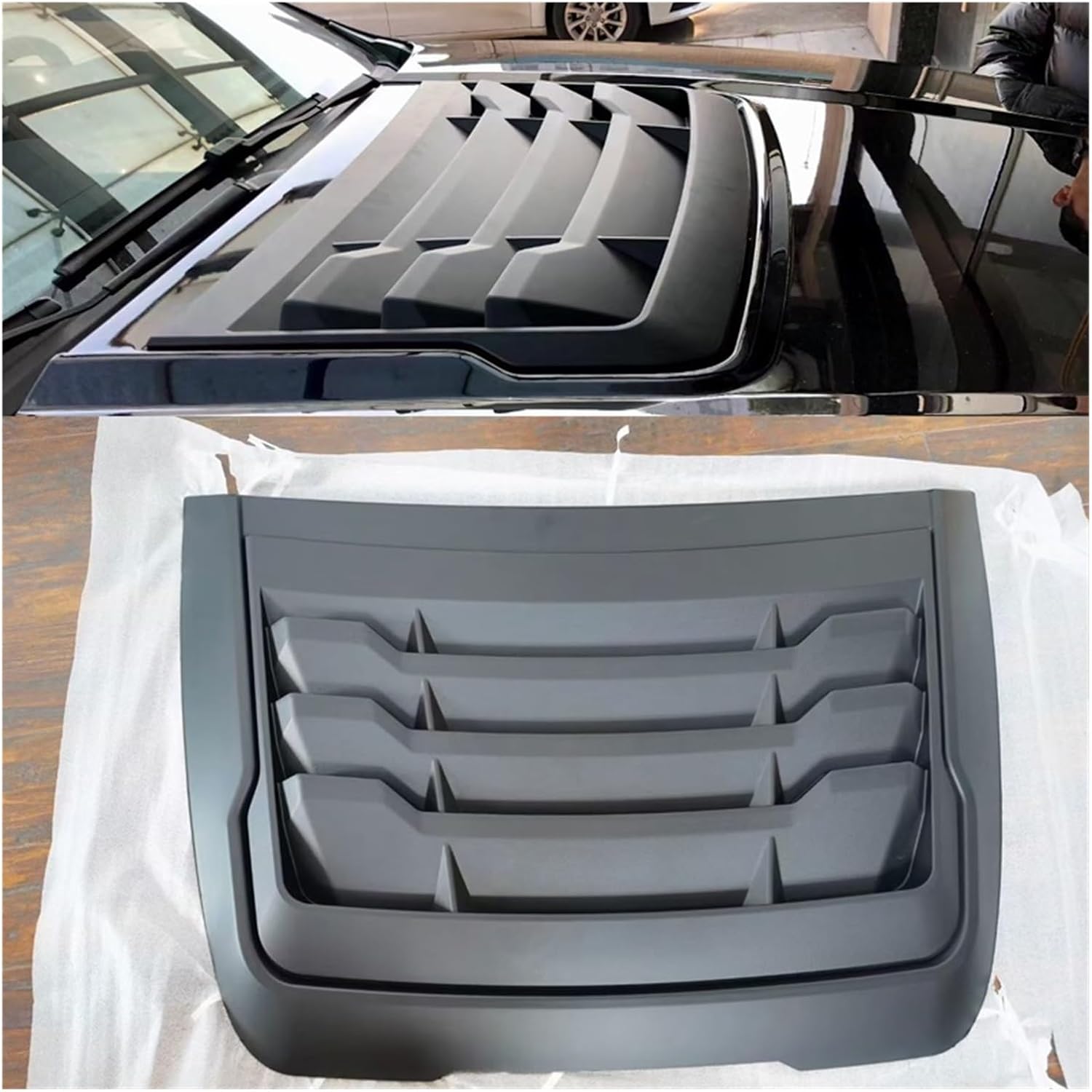 BRAND, CATEGORY, HOOD SCOOPS, MBEYKTDV, Front Bonnet Scoop Compatible for Ranger T6 T7 T8 2012-2020 Wildtrak Compatible for Everest Endeavor 2016 2017 2018 2019 Car Hood Scoop Vent(B Type)