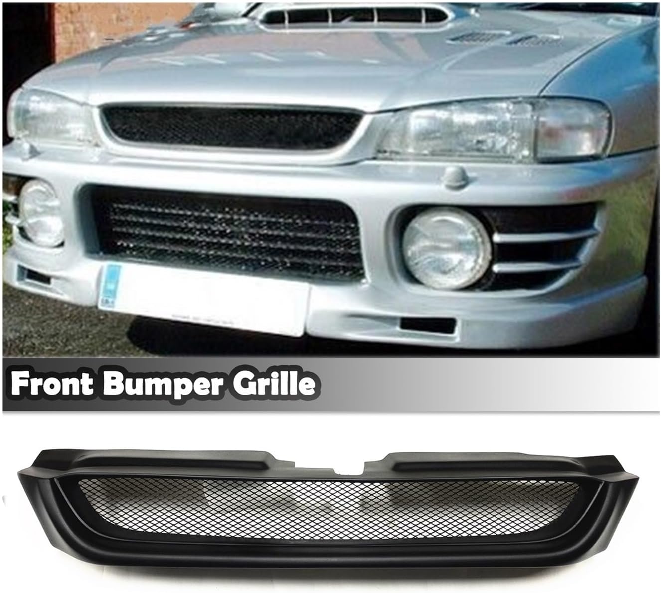 BRAND, CATEGORY, GRILLES, WGQSEXDY, Front Bumper Air Outlet Vent Hood Grille Gill Mesh Grid Compatible For Subaru Impreza 6th Coupe Sport 1997 1998 1999 2000 2001(Fiberglass)