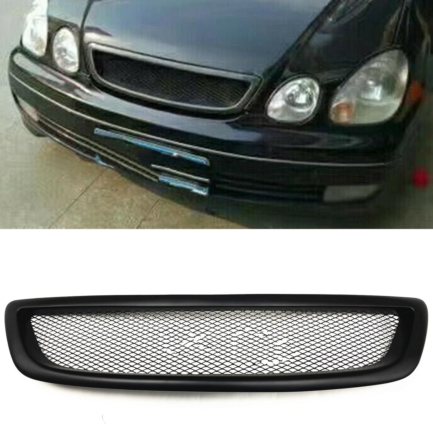 BRAND, CATEGORY, FXSMFDC, GRILLES, Front Bumper Grille Front Grille Racing Grills For Lexus GS300 GS400 GS430 1998-2005 Car Upper Bumper Hood Vent Mesh Body Kit Car Front Grill