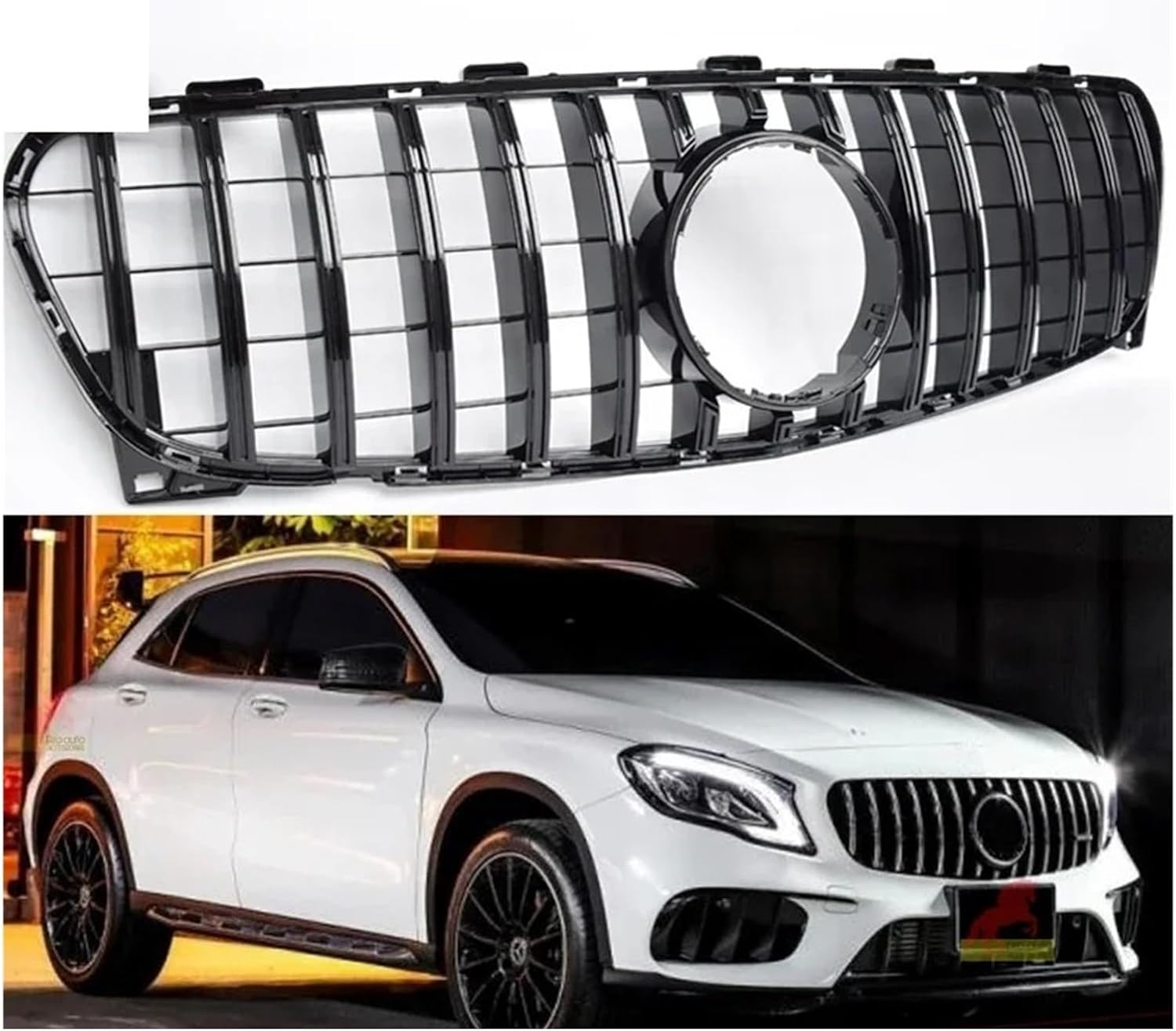 BRAND, CATEGORY, GRILLES, HZLIMJDQ, Front Bumper Racing Grill Hood Grille Compatible for Mercedes Benz 2014-2019 GLA Class X156 (facelifted) GLA 180 GLA 200 GLA 250 GT Grills(2015-2019 GLC Black)