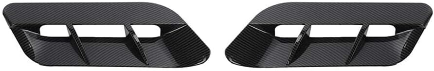 BRAND, CATEGORY, HOOD SCOOPS, ISODJIT, Front Engine Hood Air Vent Cover Trim +Carbon Fiber 2 Pieces/Set for Dodge for Challenger 2015-2022 Gloss FEHAVCTFDCS2F,Strict QC