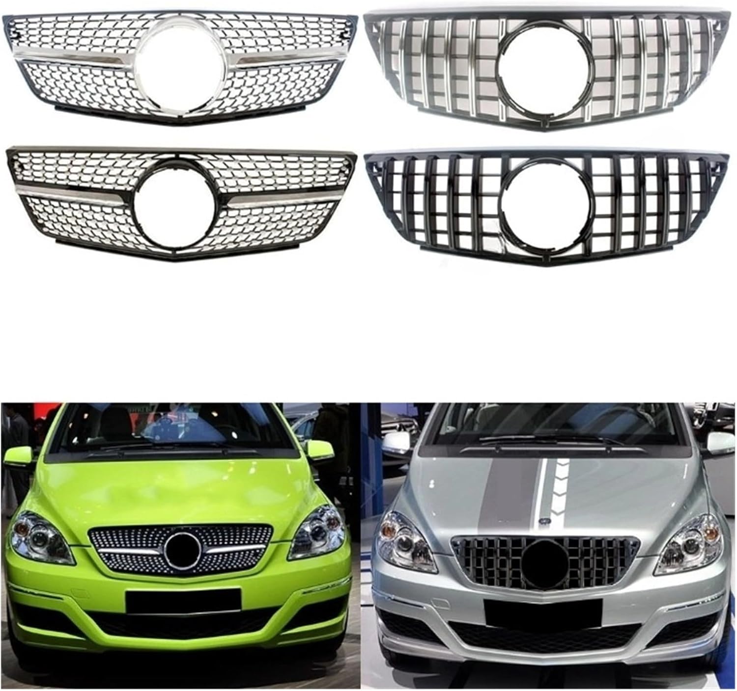 BRAND, CATEGORY, GRILLES, NANDEZ, Front Grill Center Hood Modified Grille Vent Bumper Compatible For Mercedes-Benz B-Class B150 B160 B170 180 B200 W245 2009 2010 2011 (Color : GT Black)