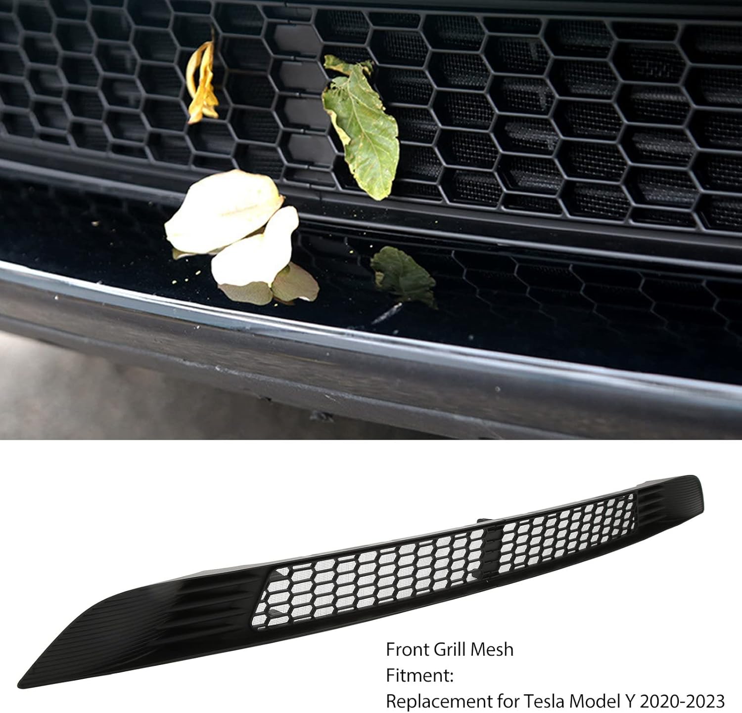 BRAND, CATEGORY, GENERIC, GRILLES, 2PCS Bright Black Car Front Grill Mesh Front Grill Mesh Front Grille Grid, High Strength Car Front Bumper Vent Grille Replacement Front Hood Bumper Grille ForModel Y 20202023