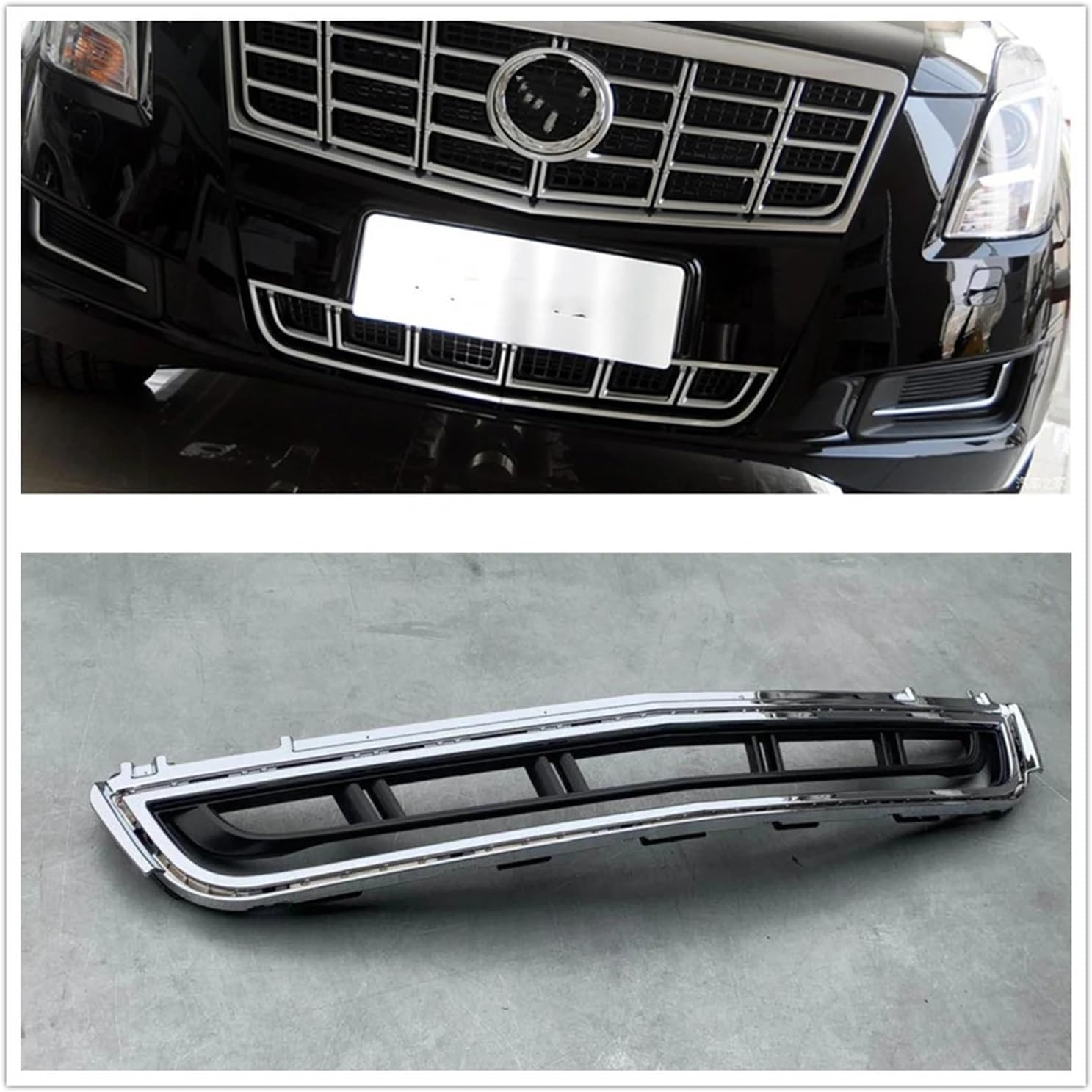 BRAND, CATEGORY, GRILLES, HUANGCHUQ, Front Grille Replacement Car Bumper Hood Mesh Air Vent Intake Trim Body Kit Grating Grid Lower Grill Compatible for Cadillac XTS 2013-2017, shunyuan1993