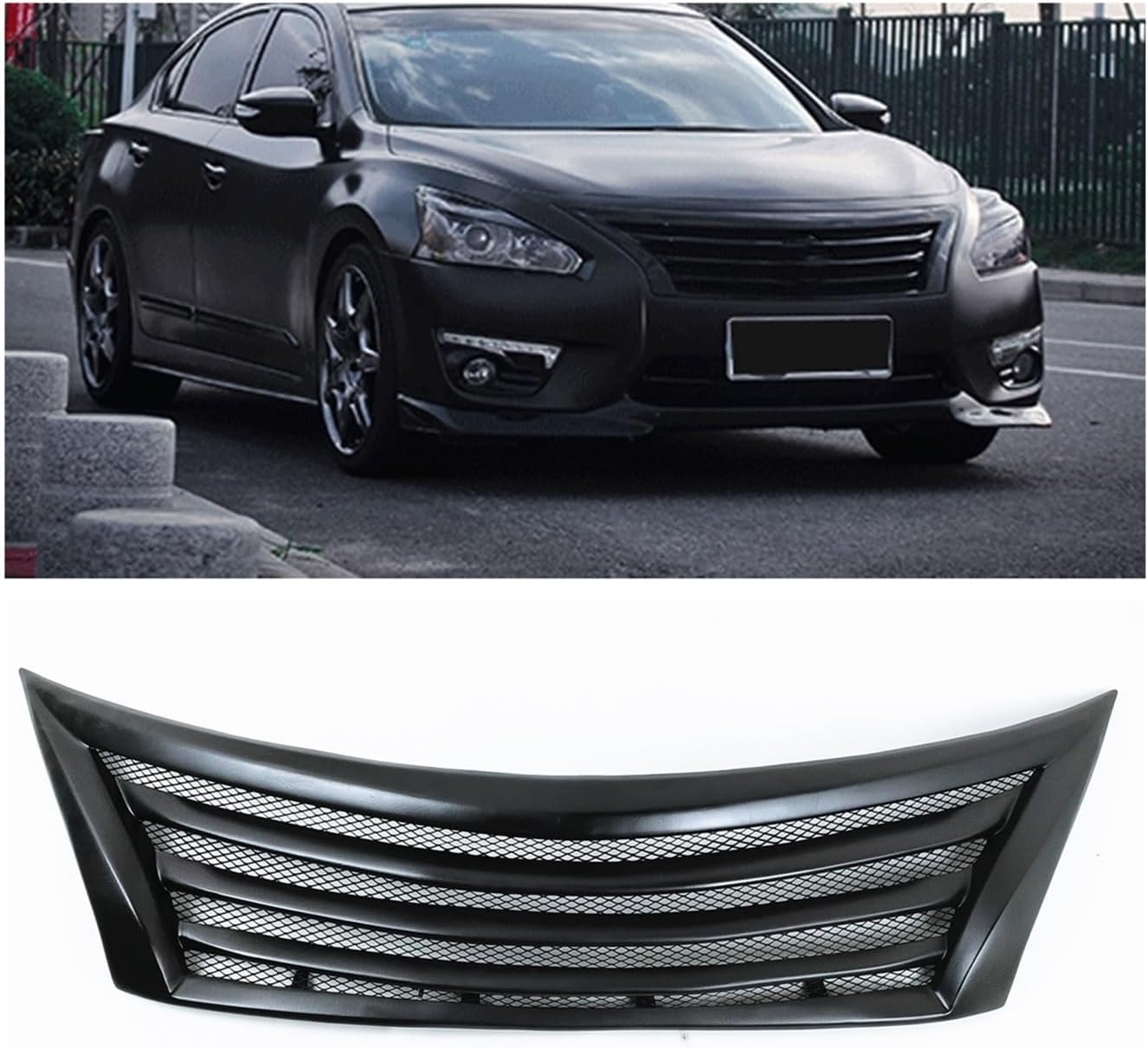 BRAND, CATEGORY, GRILLES, WGQSEXDY, Front Grille Compatible For Nissan Teana Altima 2013-2015 Racing Grill Matte Black Fiberglass Car Upper Bumper Hood Vent Radiator Mesh Grid