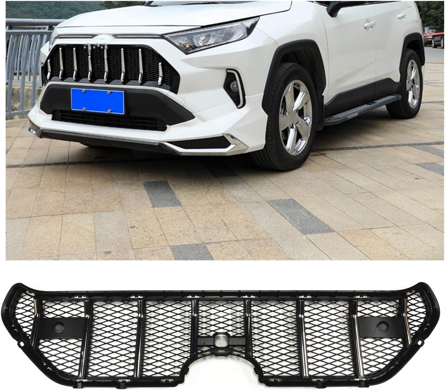 BRAND, CATEGORY, EICOFF, GRILLES, Front Grille Grill Upper Bumper Hood Mesh Air Vent Trim Grid Compatible For Toyota RAV4 2019 2020 2021 2022 Honeycomb Look (Color : C)