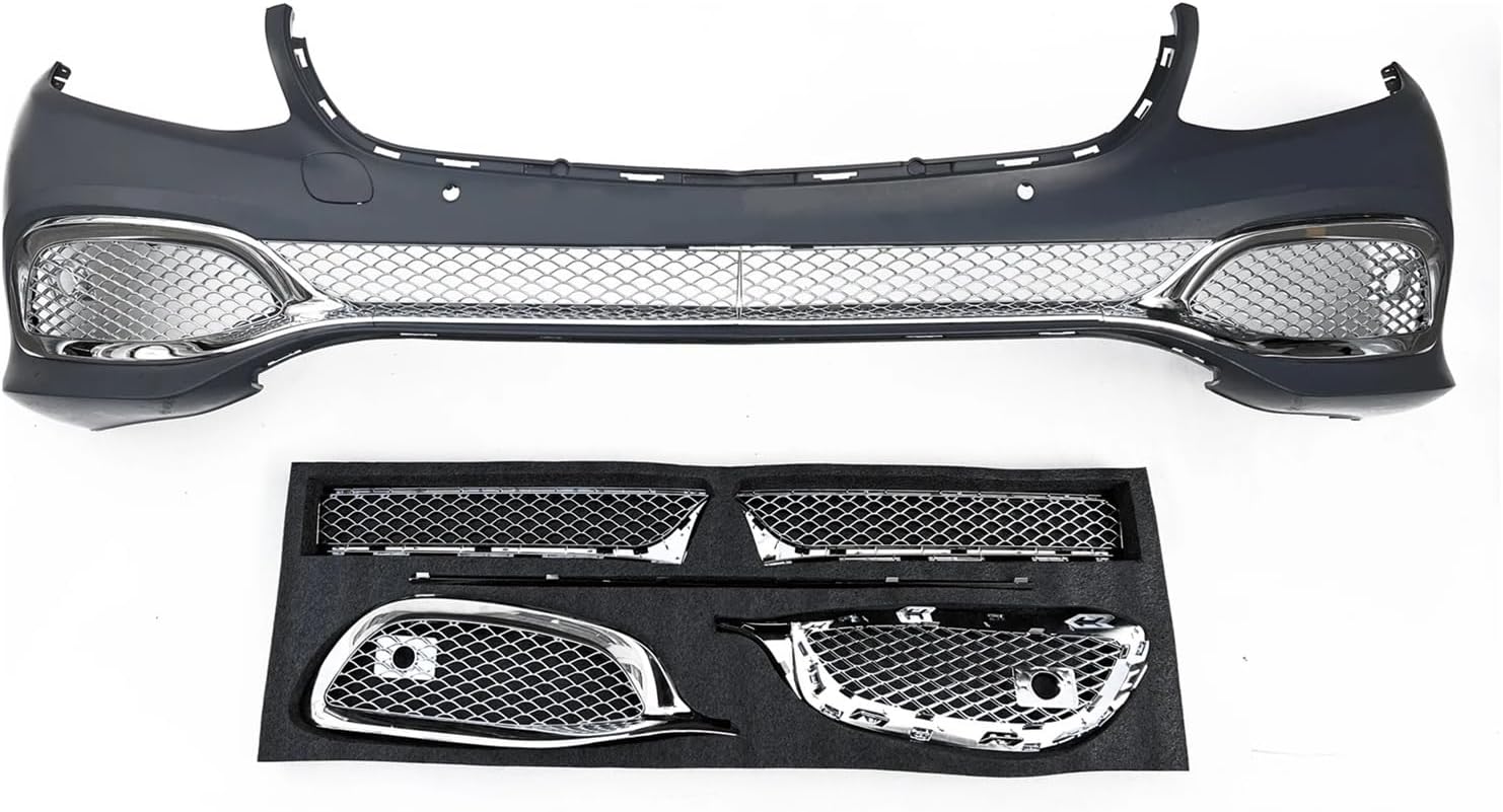 BRAND, CATEGORY, GRILLES, IALQXYCX, Front Grille Kit Compatible For Benz W213 E Class 2016-2020 Sedan 4-Door Chrome Side Air Vent Lower Bumper Hood Cover Mesh Grill