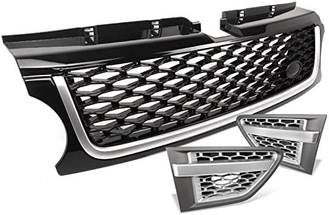 BRAND, CATEGORY, GRILLES, ZMAUTOPARTS, Front Hood Black Grille Grill W/Side Fender Vent Compatible With 2010-2012 Range Rover Sport