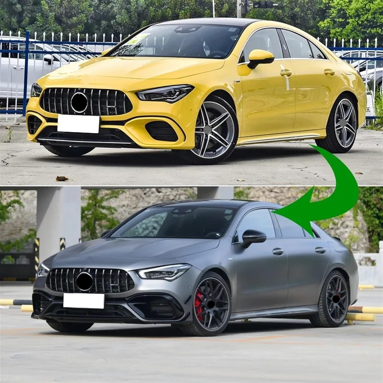 BODY, BRAND, CATEGORY, KYIUAOHUNFKLLINDJH, Front Lip Bumper Side Hood Fog Lamp Light Cover, 2020 to Up Compatible for Mercedes Benz CLA W118 C118 Cla45 AMG Spoiler Air Vent Frame Trim(Color:Fog Lamp Gloss Black)