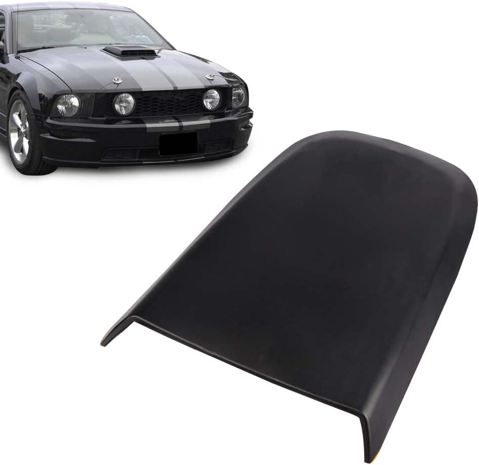 BRAND, CATEGORY, HOOD SCOOPS, PIT66, Front Racing Air Vent Hood Scoop Compatible with 05-09 Ford Mustang GT V8 2-Door