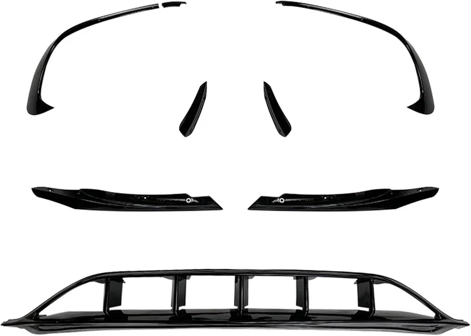 BODY, BRAND, CATEGORY, KIYAH, Front Spoiler Lip Lower Bumper Hood Cover Splitter Air Vent Trim Canards Compatible with Mercedes Benz A Class W176 A45 A-MG Sport 2016-2018