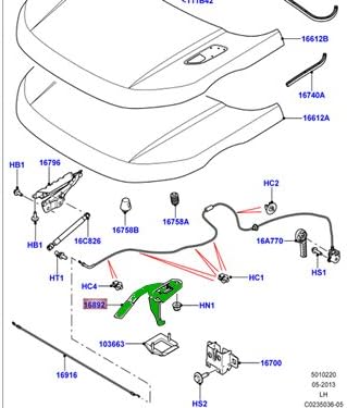 BRAND, CATEGORY, HOODS, LAND ROVER, Genuine LAND ROVER HOOD SAFETY CATCH RANGE ROVER EVOQUE DISCOVERY SPORT NEW LR137539