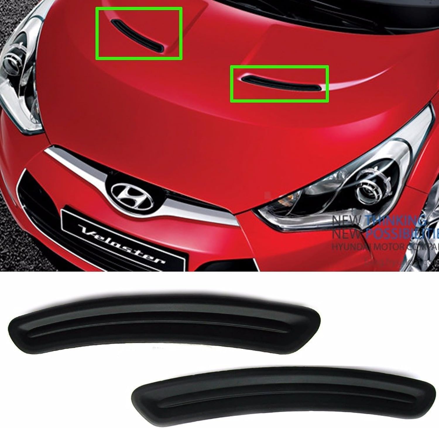 BRAND, CATEGORY, HOOD SCOOPS, HYUNDAI, HYUNDAI Hood Scoop Bonnet Air Duct Garnish set 2011- Veloster OEM Parts