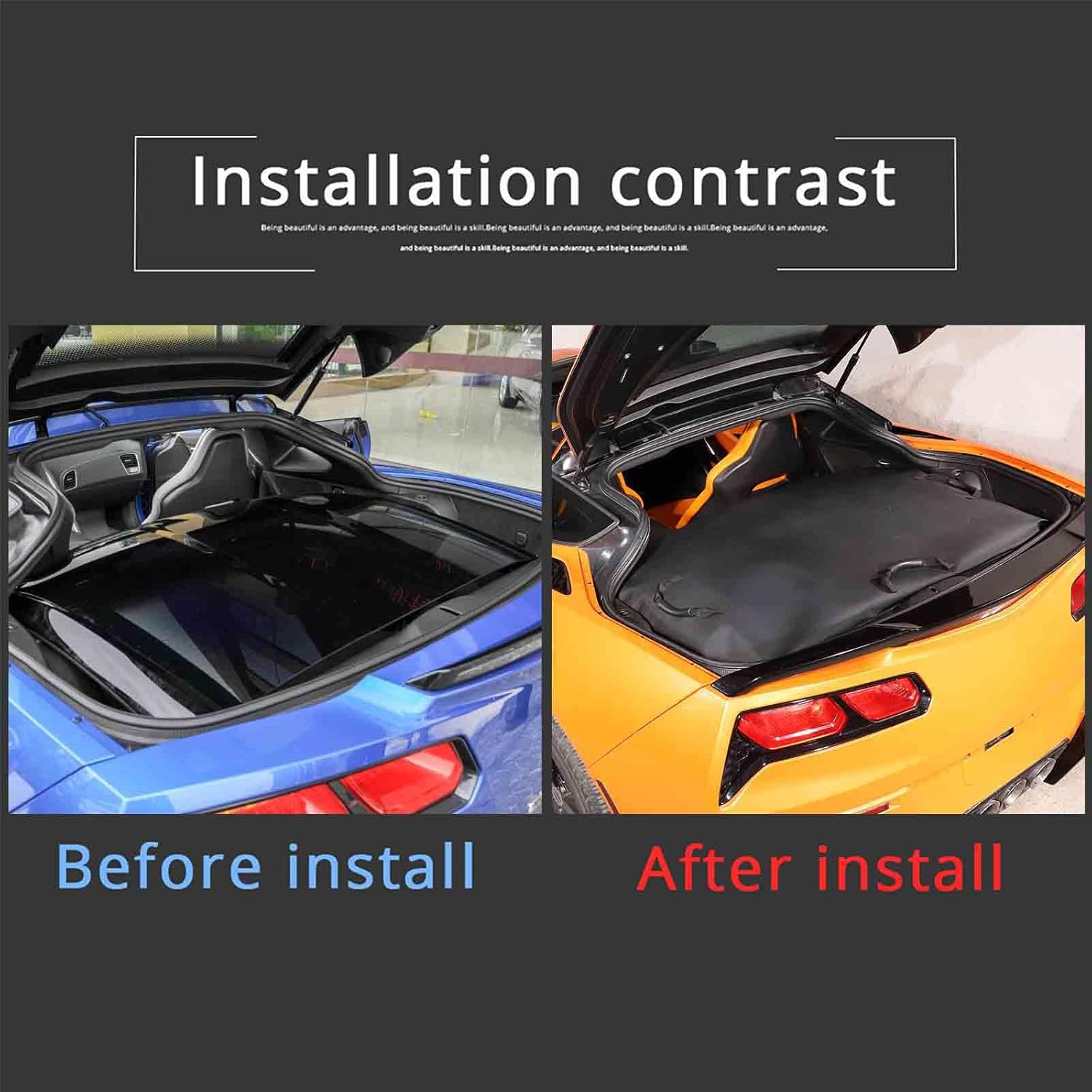 BRAND, CATEGORY, SEKHYNA, TOPS & ROOFS, Hardtop Removable Roof Panel Storage Bag Compatible with Corvette C7 Stingray Coupe 2014 2015 2016 2017 2018 2019 (Manual Sunroof) Black Leather