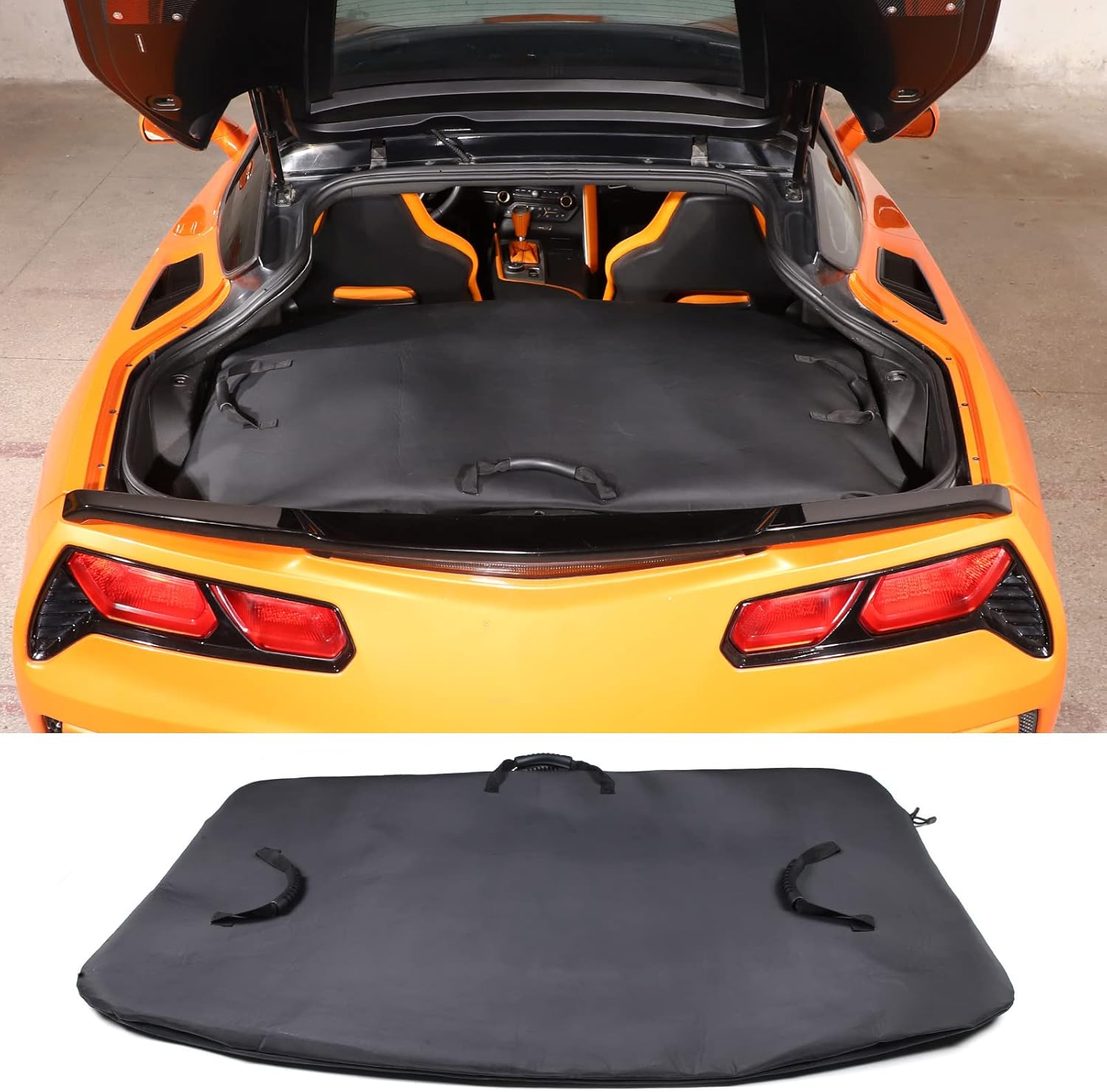 BRAND, CATEGORY, SEKHYNA, TOPS & ROOFS, Hardtop Removable Roof Panel Storage Bag Compatible with Corvette C7 Stingray Coupe 2014 2015 2016 2017 2018 2019 (Manual Sunroof) Black Leather