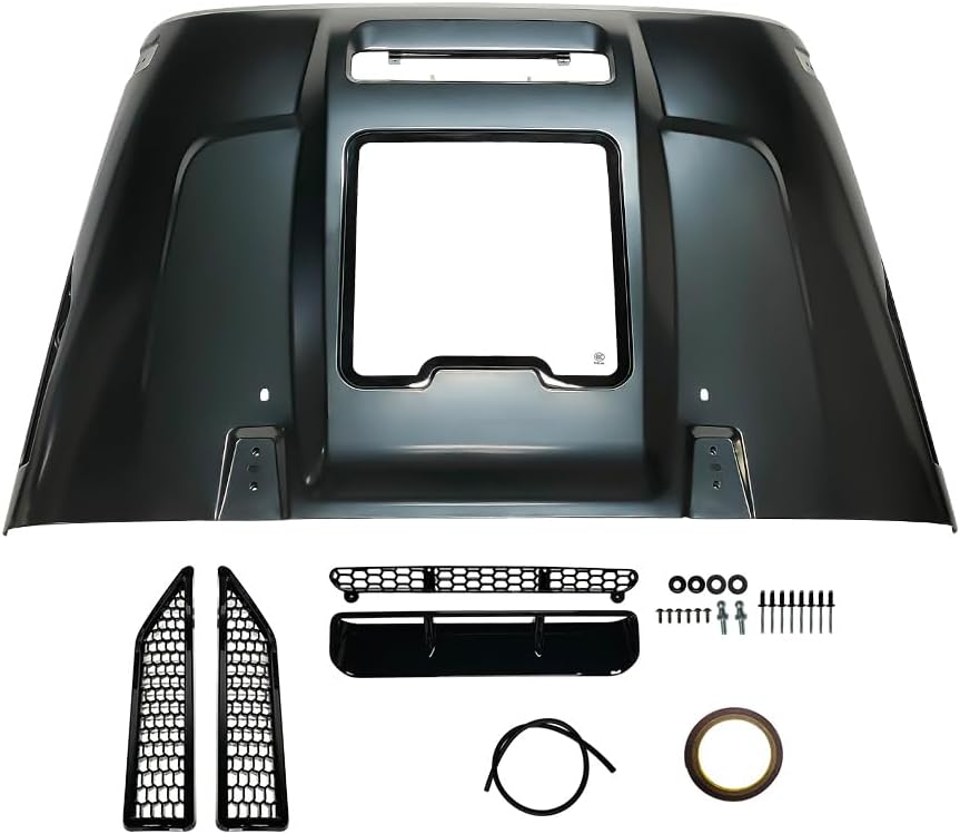 BRAND, CATEGORY, HOODS, QINGTA, Heat Dispersion Hood for Jeep Wrangler JK 2007-2018 | Raised and Vented Center Cowl | Dual-vented for Maximum Air Flow