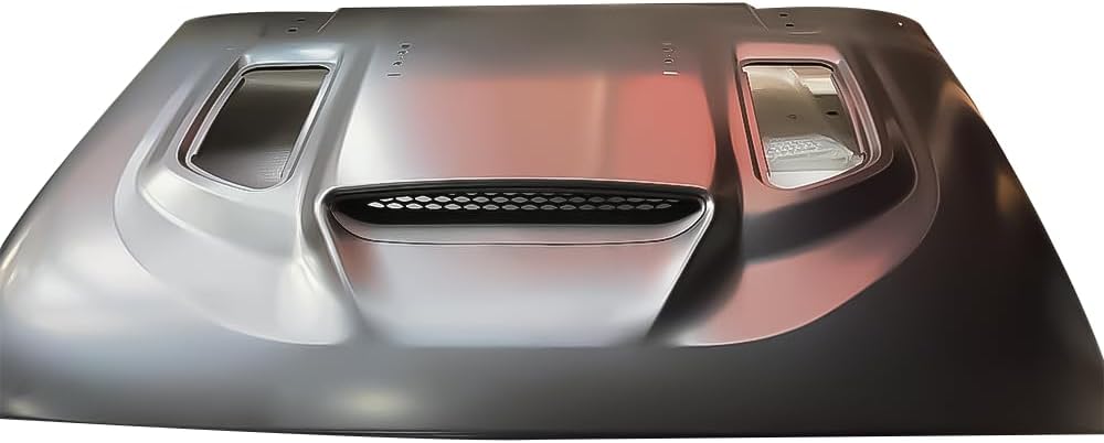 BRAND, CATEGORY, HOOD SCOOPS, INTERTEST, Hellcat Style Hood Auto（US edition， Euro edition） | Raised and Vented Center Cowl | Dual-vented for Maximum Air Flow | Under-hood Insulation Included | For Je ep W rangler 07+ J1208