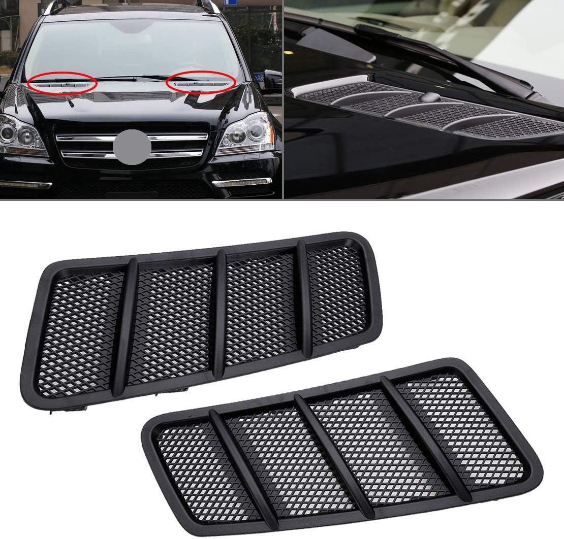 BRAND, CATEGORY, GRILLES, XMEIFEI PARTS, Hood Scoop 2pcs Black Left Right Hood Air Vent Grille Fit for Benz W166 GL GL350 GL450 ML ML350 ML550 ML63 AMG 2012-2015 Universal