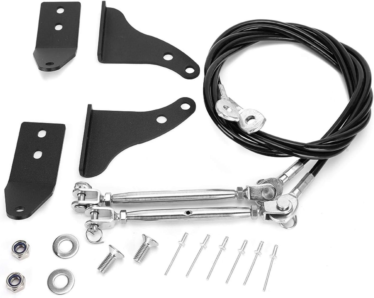 BODY KITS, BRAND, CATEGORY, YUECOOM, Hood Scoops & Vents Limb Risers Kit Hood Protective Sub-Line Branches Iron+Stainless Steel Fit for Wrangler