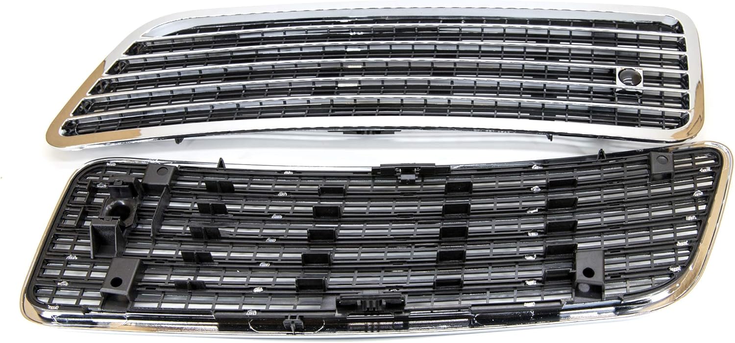 BRAND, CATEGORY, CNUPSM, GRILLES, Hood Upper Grill Vent Trim Chrome Black 1 Pair Compatible With Mercedes Benz S550 W221 2007-2013 2218800205 2218800305