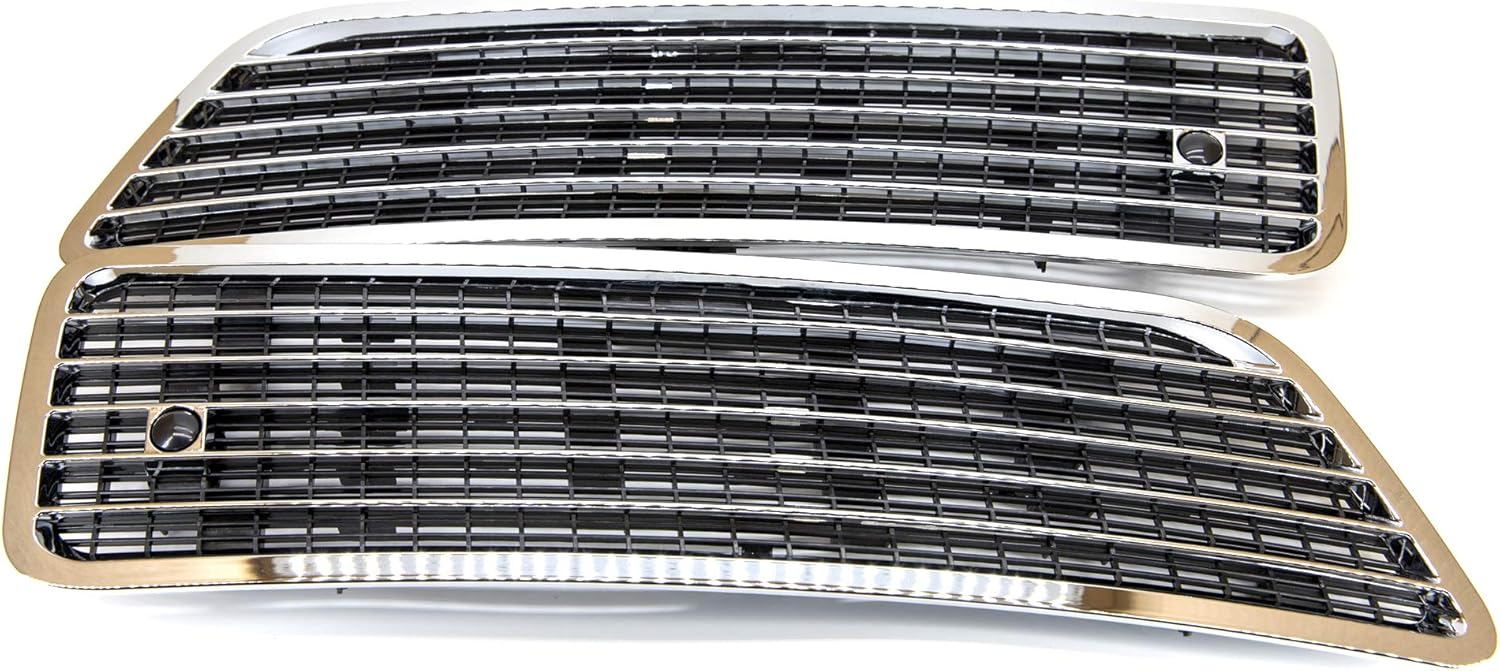 BRAND, CATEGORY, CNUPSM, GRILLES, Hood Upper Grill Vent Trim Chrome Black 1 Pair Compatible With Mercedes Benz S550 W221 2007-2013 2218800205 2218800305