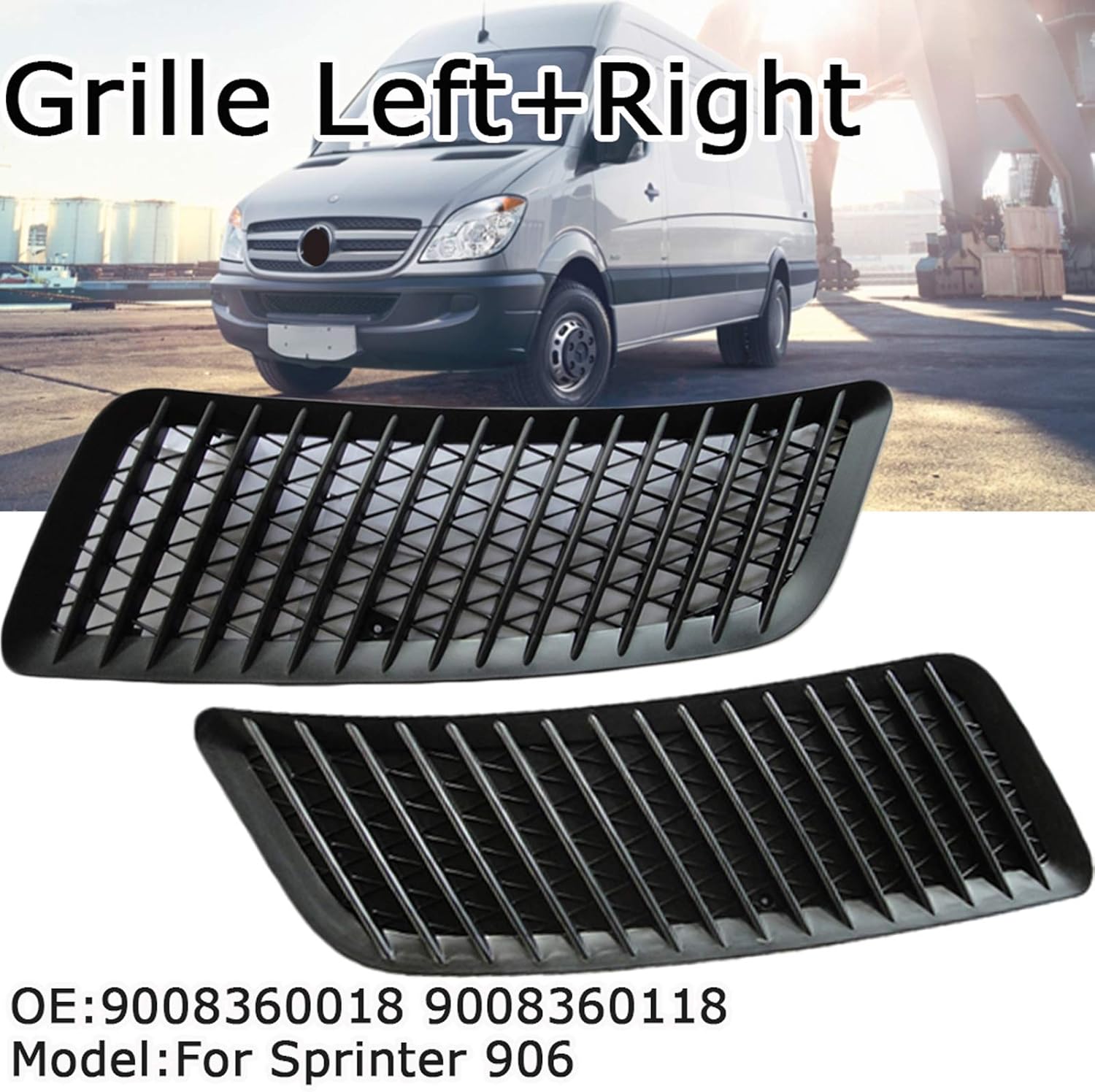 BRAND, CATEGORY, GRILLES, WXQP, Hood Upper Vent Grille Trim Right Passenger Side Compatible for Mercedes Benz Sprinter W906 2006-2021 OE 9008360118