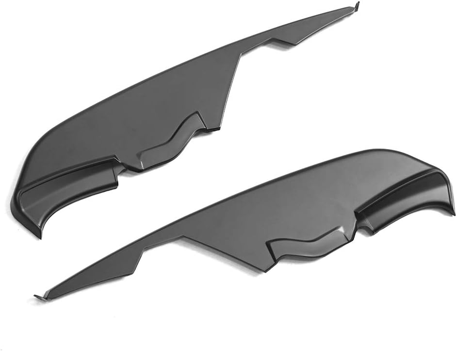 AIR DAMS, BRAND, CATEGORY, IKON MOTORSPORTS, IKON MOTORSPORTS Front Bumper Vent Winglets Compatible with 2015-2017 Ford Mustang, MD Style Matte Black, Fog Light Lamp Splitters Canard Trim