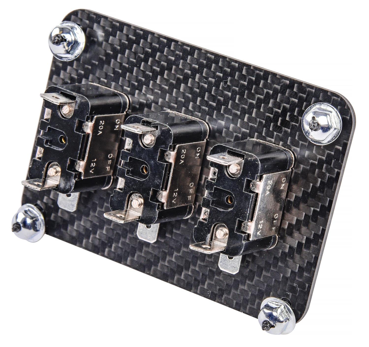 BRAND, CATEGORY, JEGS, TOGGLE, JEGS 11033 3-Toggle Switch Panel with Switches Carbon Fiber Construction 3 3/4 L