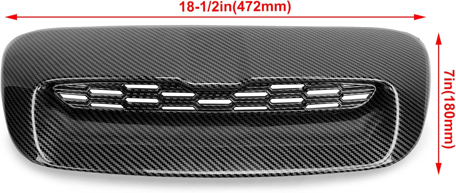 BRAND, CATEGORY, HOOD SCOOPS, KUAFU, KUAFU Hood Scoop Compatible with 2007 2008 2009 2010 2011 2012 2013 2014 Mini Cooper S R55 R56 R57 R58 R59 Carbon Fiber Printing Air Intake Vent