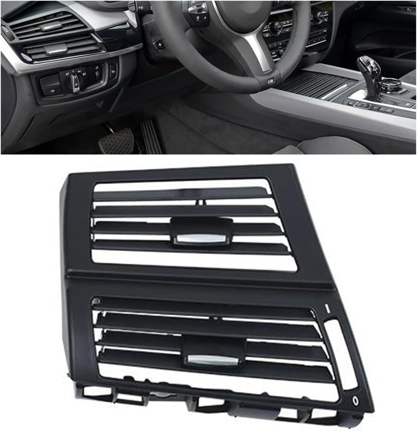 BRAND, CATEGORY, GRILLES, MIOBER, LHD Car Front Dash Air Vent Dashboard Outlet Grill Panel Grille Cover Fresh Hood Frame Compatible With BMW X5 X6 E70 E71