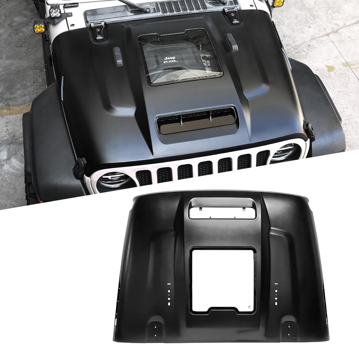 BRAND, CATEGORY, HOODS, MAIKER OFF ROAD, MAIKER Replacement Hood with Functional Air Vents Heat Dispersion Hood for 2018-2023 Jeep Wrangler JL JLU(Not for Mojave or 392 models) & Gladiator