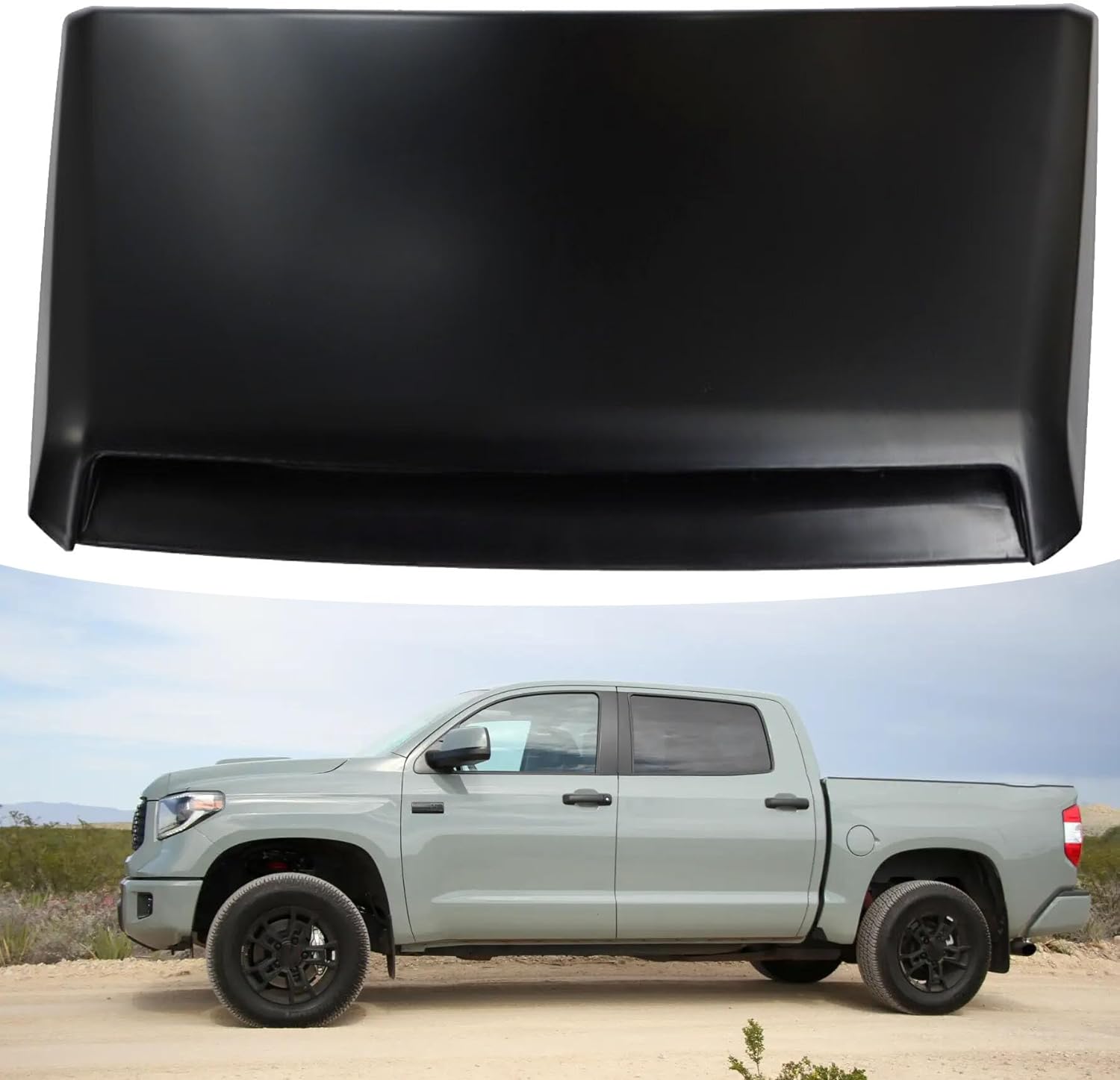 BRAND, CATEGORY, HOOD SCOOPS, MUNIRATER, Matte Black Hood Scoop Vent Bulge Front Upper Replacement for 2014-2021 Tundra 7618134900 76183-34010